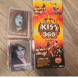 Kiss 360 Trading Cards with Fiery Red and Orange Design